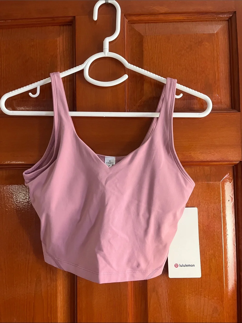 lululemon athletica Rose Dust/Lavender Color Cropped Align Tank - Size 6